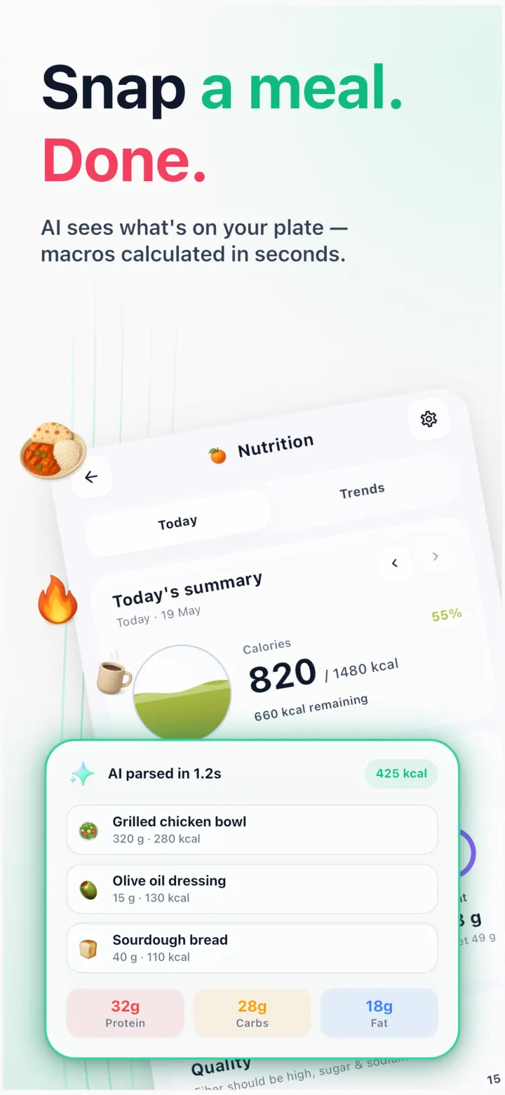 Yesil Health meal photo analysis with macros